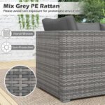 3 Pieces Patio Sectional Sofa Set PE Rattan Modular Couch Furniture Set With Soft Cushions Accommodates Up To 400 Lbs For The Patio, Garden, Poolside And More - Image 2