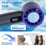 One Hundred Speed Handheld Fan With Ice Cooler High Speed Turbo Fan 3000mAh Rechargeable Hand Fan With LCD Display For Travel Camping Beach Outdoor - Image 8