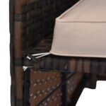 3 Piece Patio Furniture Set, Rattan Outdoor Sofa Set with Chaise Lounge & Loveseat, Soft Cushions, Tempered Glass Table, L-Shaped Sectional Couch, Beige - Image 2