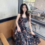 Printed A-line Skirt Summer Temperament Was Thin Suspender Skirt - Image 6