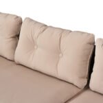 3 Piece Patio Furniture Set, Rattan Outdoor Sofa Set with Chaise Lounge & Loveseat, Soft Cushions, Tempered Glass Table, L-Shaped Sectional Couch, Beige - Image 3