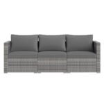 3 Pieces Patio Sectional Sofa Set PE Rattan Modular Couch Furniture Set With Soft Cushions Accommodates Up To 400 Lbs For The Patio, Garden, Poolside And More - Image 9