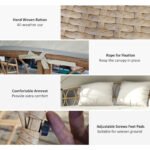 Patio Furniture Set, Round Outdoor Daybed with Retractable Canopy, Hollow Wicker PE Rattan Sectional Sofa with Washable Couch Cushions for Pool, Lawn, Cream White - Image 8
