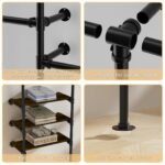 Industrial Pipe Clothing Racks, Wall Mounted Clothing Rack,Heavy Duty Garment Rack Closet Wardrobe Rack With Shelves,Closet Clothes Rack,Walk-in Pipe Closet System - Image 4