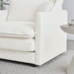 Modular Sectional Sofa For Living Room,U Shaped Couch 5 Seater Convertible Sectional Couch With 1 Ottoman ,White Chenille - Image 4