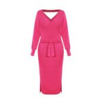 The  Autumn And Winter Knitted Dress Slim Double V-Neck Sweater Skirt Can Be Used As A Cross-Border Amazon Product - Image 7