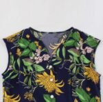 Women'S V-Neck Ruffle Skirt Printed Sleeveless Dress - Image 4