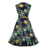 Women'S V-Neck Ruffle Skirt Printed Sleeveless Dress - Image 3