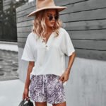 Spring And Summer Solid Color  Knitted Cotton Top Short Casual Women's Clothing - Image 5