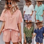 Spring And Summer Solid Color  Knitted Cotton Top Short Casual Women's Clothing - Image 3