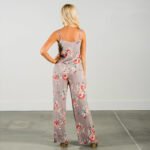 Hot Sale European And American Sling Printed Lace-Up Tall Large Loose Wide Leg One-Piece Long Pants - Image 5