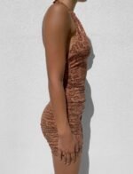 Dunhuang Sleeveless Halter Pencil Skirt Printed Middle Skirt - Image 4