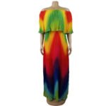 Summer  Gradient Pleated European And American Sexy Dress - Image 6