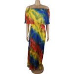 Summer  Gradient Pleated European And American Sexy Dress - Image 5