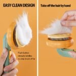 Pet Pumpkin Brush, Pet Grooming Self Cleaning Slicker Brush For Dogs Cats Puppy Rabbit, Cat Brush Grooming Gently Removes Loose Undercoat, Mats Tangled Hair Slicker Brush - Image 9