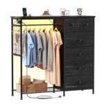 Lockers, Equipped With Hanging Racks And Charging Stations With LED Lights, Fabric Lockers With Shelves And Wooden Roof Panels - Image 3
