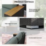 3-Seat Outdoor Patio Sofa With Cushions, PE Rattan Wicker Sofa With Wide Armrests, Outdoor Wicker Couch, Dark Gray - Image 5