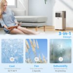 8,000 BTU Portable AC Unit for Apartment , Compact, Movable & Evaporative Cooler for Small Spaces, White - Image 5