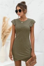 Ruffled Short-sleeved Cross Dress - Image 3