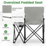 Oversized Camping Chair With Side Table And 2 Storage Pockets PU Coated Oxford Cloth For Camping, RV Trip Or Family Travel - Image 10
