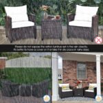 3 Pieces Rattan Patio Furniture Set With Washable Cushion - Image 3