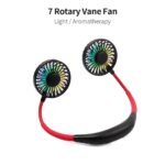 Mini Portable Hanging Neckband Fan USB Rechargeable Double Fans Air Cooler Conditioner Colorful Aroma Electric Desk Fan For Room - Image 5