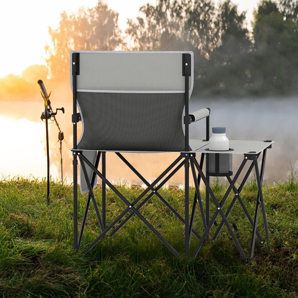 2cab4253-b42a-44eb-ac13-d5e5009db2e4.jpg Oversized Camping Chair With Side Table And 2 Storage Pockets PU Coated Oxford Cloth For Camping, RV Trip Or Family Travel - Image 1