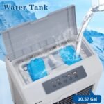 3 In 1 Portable Evaporative Cooler,Indoor,Outdoor,2647CFM Personal Air Cooler With Remote Control ,10.57 Gal Large Water Tank & Scroll Casters, 4 Ice Packs,White And Gray - Image 2