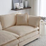Modular Sectional Sofa For Living Room,U Shaped Couch 5 Seater Convertible Sectional Couch With 1 Ottoman ,Beige Chenille - Image 3