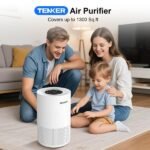 TENKER AP-6980 Air Purifier White US 1300ft² Large Rooms H13 Heap 3-Stage Filtration 3 Speeds 3 Timer W/Light Air Cleaner Machine - Image 5