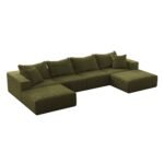 Oversized Sponge Cloud Sofa,Modern Upholstered Sectional Sofa Couch Set,Modular 162 L Shaped Sectional Living Room Sofa Set With 6 Pillows,Free Combination Sofa Couch For Living Room,BedroomWF055 - Image 2