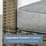 3 Piece Patio Furniture, PE Wicker Storage Table & Chairs, Gray - Image 2