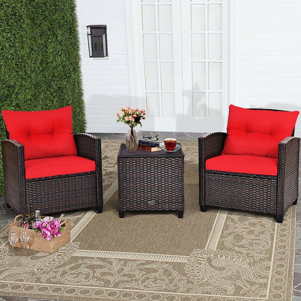 431851d1-0fc7-423b-86f2-0311667d746c.jpg 3 Pieces Rattan Patio Furniture Set With Washable Cushion - Image 1