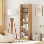 5 Tiers 4 Cube Narrow Bookshelf With 4 Anti-Tipping Kits For Living Room, Study Room, Bedroom - Image 4