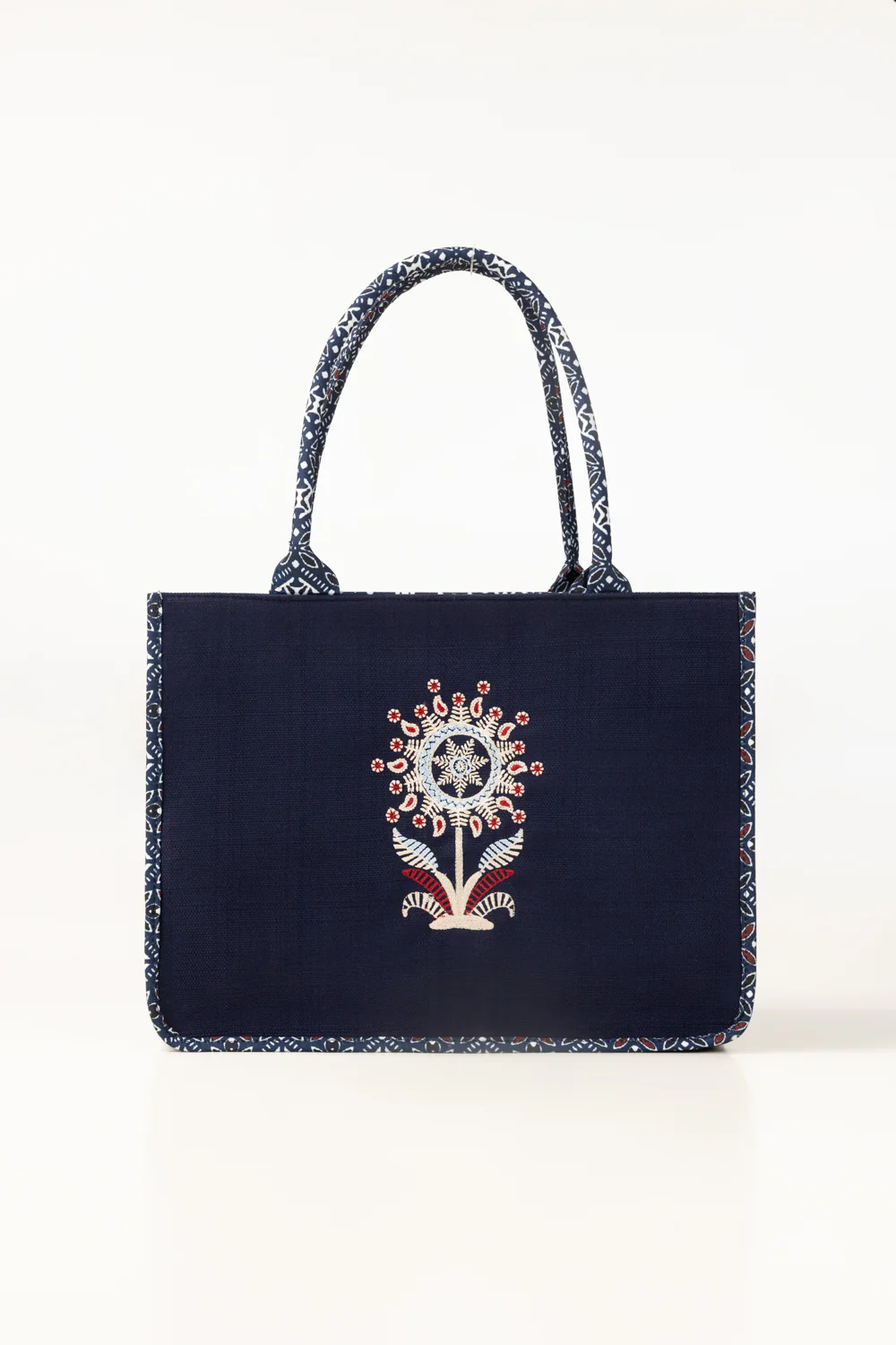 454001-navy-totebag-front2-ideas.webp Royal Tote Bag - Image 1