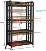 Bakers Rack with Power Outlet ，4-Tier Kitchen Baker's - Image 2