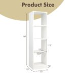 5 Tiers 4 Cube Narrow Bookshelf With 4 Anti-Tipping Kits For Living Room, Study Room, Bedroom - Image 3