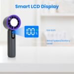 One Hundred Speed Handheld Fan With Ice Cooler High Speed Turbo Fan 3000mAh Rechargeable Hand Fan With LCD Display For Travel Camping Beach Outdoor - Image 5