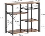 3-Tier Kitchen Baker's Rack Utility Microwave Oven Stand Storage Cart Workstation Shelf, Rustic Brown W5s-FG - Image 3