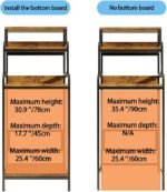 COCOLUCKY 4-Tier Mini Fridge Stand with Storage,Mini Fridge Cabinet,Mini Fridge and Microwave Stand,Bakers Rack,Microwave Oven Stand with Storage,Mini Fridge Shelf for Home Office Dorm (Vintage Brown) - Image 3