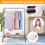 1Pc 33lbs Loading Garment Racks Freestanding Clothing Racks Clothes Rack Stands Organizer With Bottom Shelf For Dormitory Home - Image 2