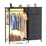 Lockers, Equipped With Hanging Racks And Charging Stations With LED Lights, Fabric Lockers With Shelves And Wooden Roof Panels - Image 8