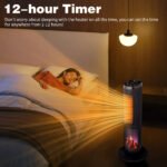 25Inch Tower Space Heater, Portable Electric Space Heater With Remote Control, 12H Timer, Thermostat, 60 Degrees Oscillation, Overheating & Tip-Over Protection For Indoor Large Room Bedroom Office - Image 5