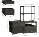 Mini Fridge Stand with Wine Rack, Kitchen Bakers Rack with Power - Image 3
