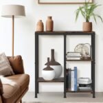 Kitchen Microwave Stand,4-Tier Adjustable Bakers Rack, Microwave Cart with Storage, Small Coffee Bar Table Appliance Shelf for Living Room,Office,Rustic Brown - Image 2
