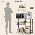 3IngSeagulls Baker's Rack for Kitchen with Storage, Microwave Stand with Adjustable - Image 4
