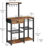 Bakers Rack with Storage, 5-Tier Coffee Bar Station with Drawer, - Image 4