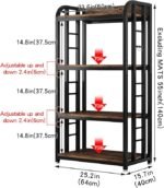 4 Tier Microwave Stand, Large Bakers Racks for Kitchens, Height Adjustablebakers - Image 3