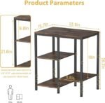 Kitchen Microwave Stand,4-Tier Adjustable Bakers Rack, Microwave Cart with Storage, Small Coffee Bar Table Appliance Shelf for Living Room,Office,Rustic Brown - Image 3