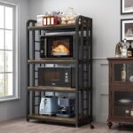 Bakers Rack with Power Outlet ，4-Tier Kitchen Baker's